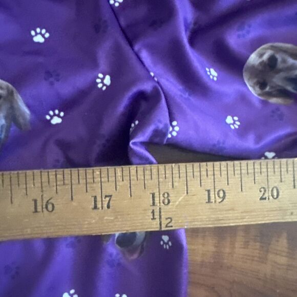 Golden Retriever Womens Pajama Set Medium Dog Purple Paw Prints Novelty Stretch - Picture 8 of 9